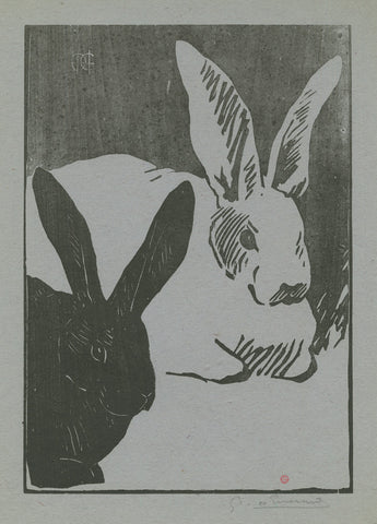 Henri-Charles Guerard - Henri Guerard - Les Lapins - The Rabbits - L'Estampe Originale
