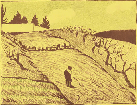 Paul Serusier - Paysage - Landscape - lithograph yellow paper - L'Estampe Originale