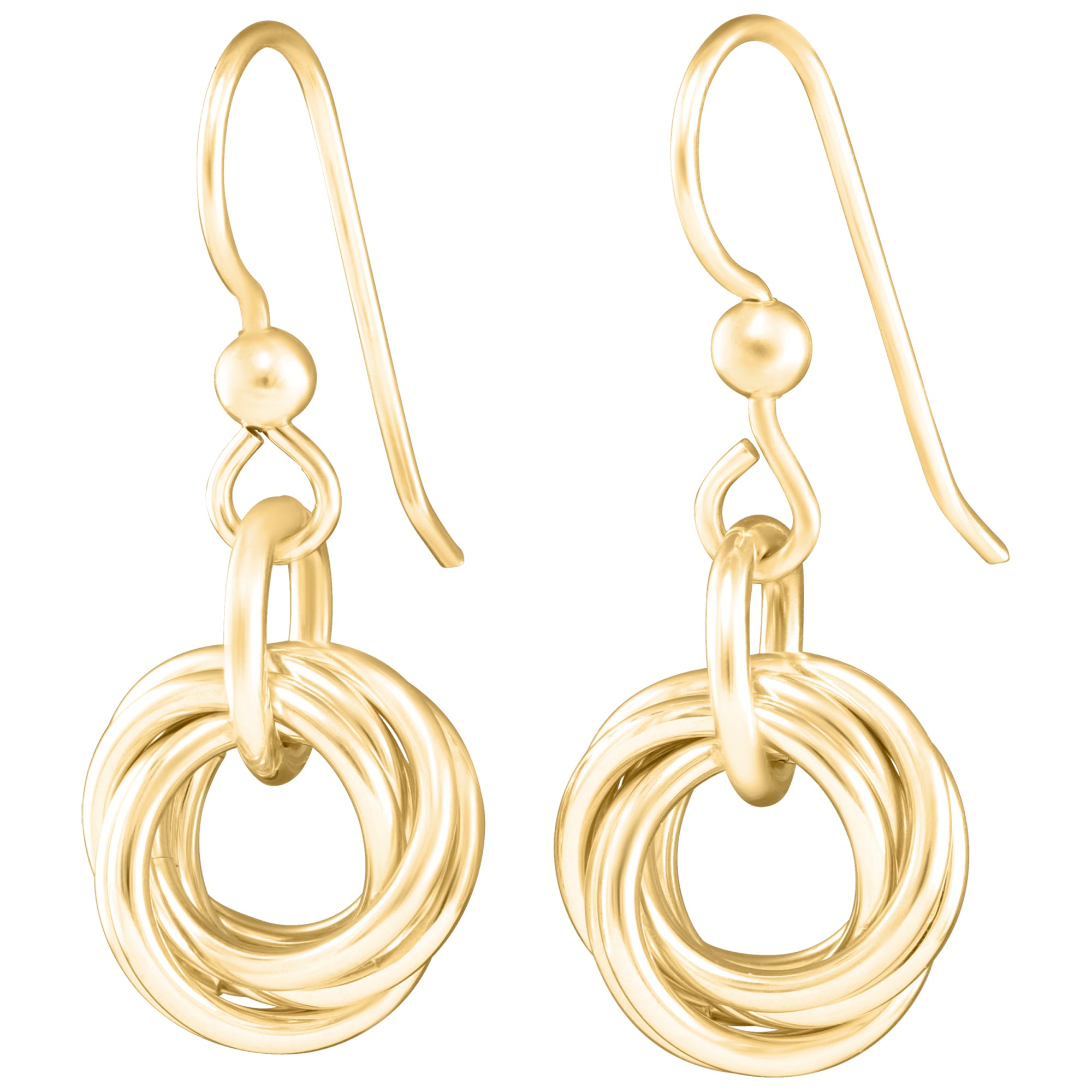 Geometric Spiral Drop Earrings in 14K Yellow Gold Fill - Tahmi