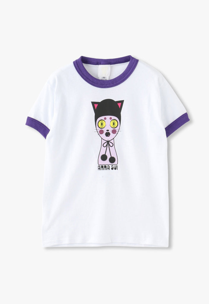 限定数のみ 【ANNA SUI アナスイ】プリント半袖Tシャツ（S）ブラック