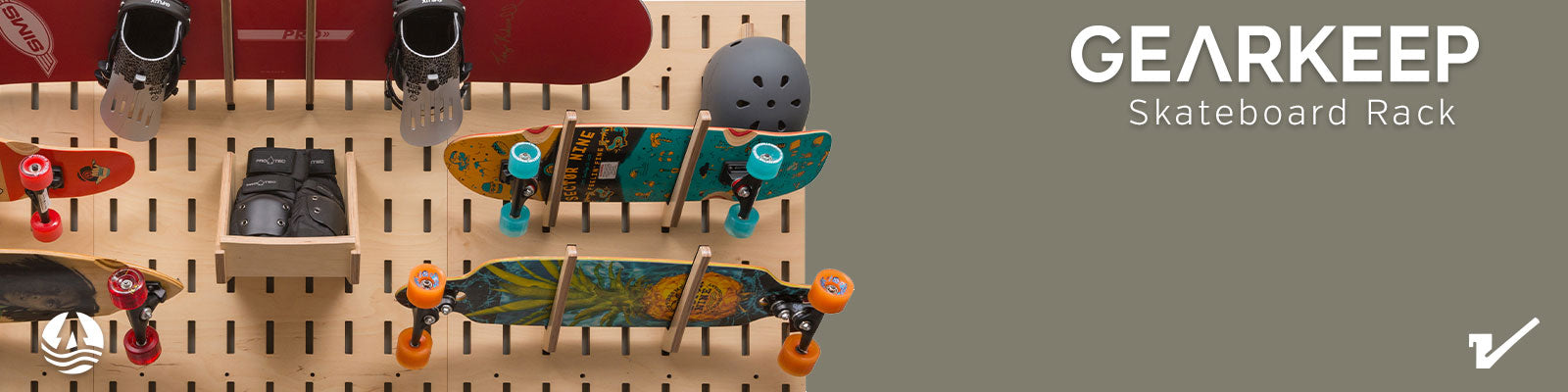 Skateboard rack for home organization or retail store fixture