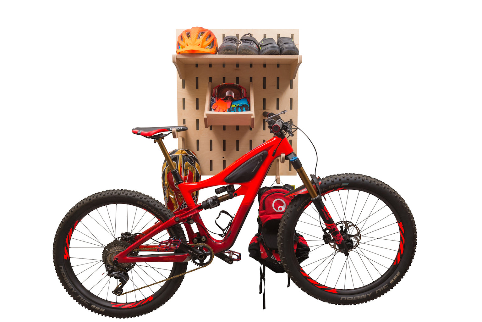Bike rack for home organization or retail store fixture