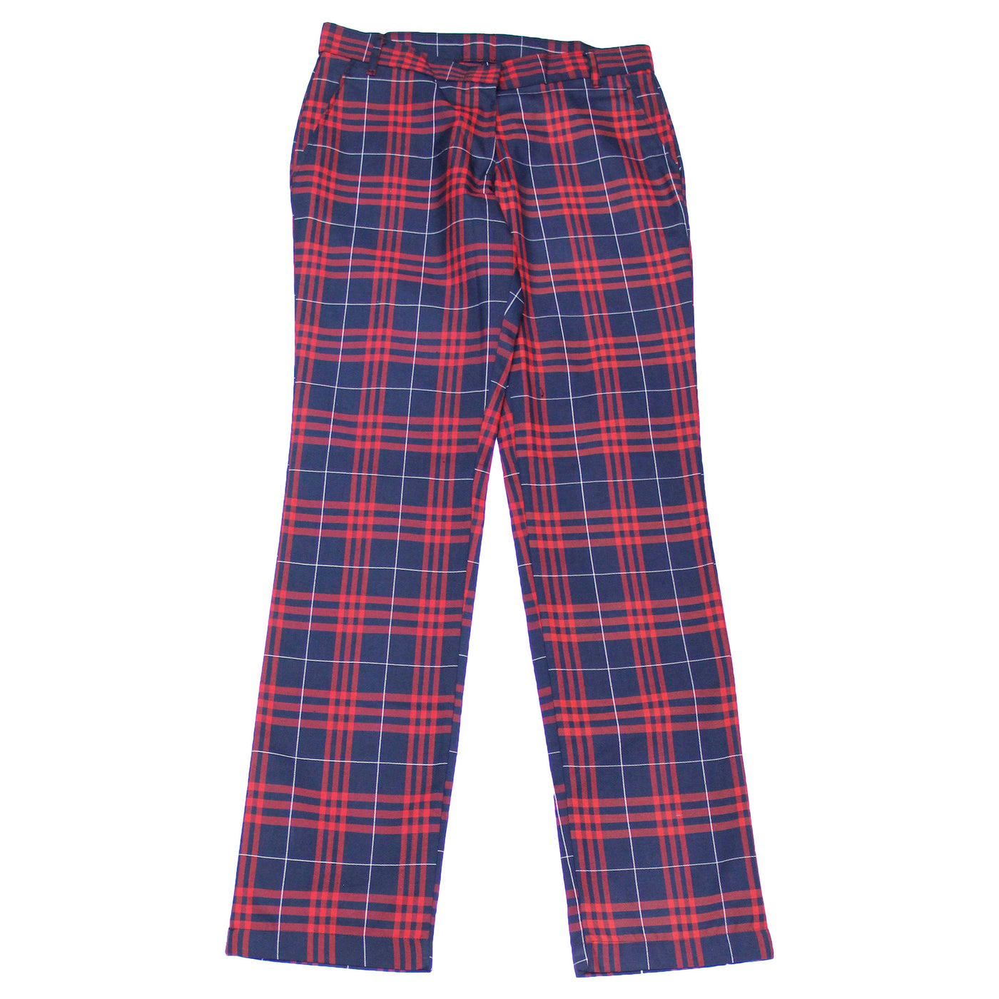 red plaid pants