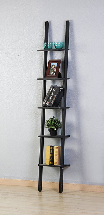 white corner ladder shelf