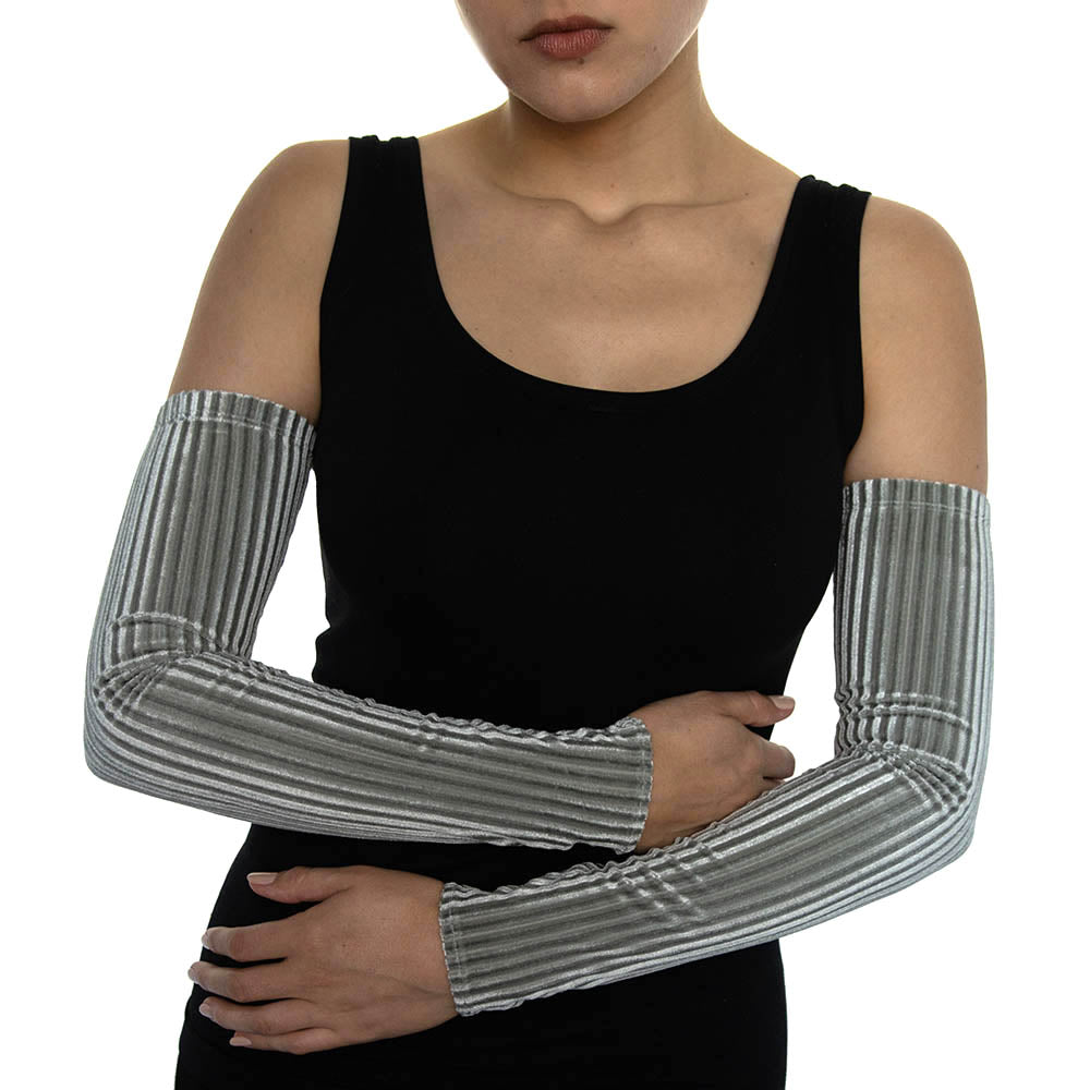Stretch Light Grey Jersey Fashion Arm Sleeves - Alta 8