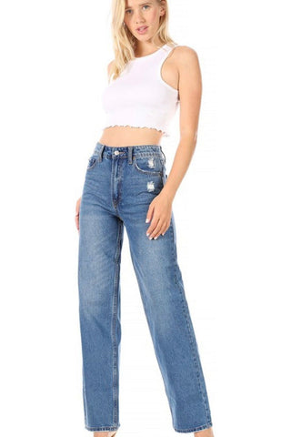 SP-102X mineral wash hi waist pants - Meri's Boutique