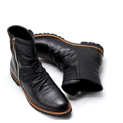 Men's Dress Boots - Black Leather 
