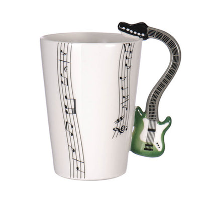Porcelain Coffee Mugs With Novelty Music Instrument Handles
