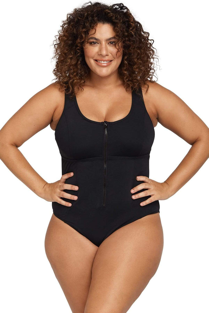 Black Aria Cezanne D / DD Cup Underwire One Piece Swimsuit – Artesands Swim  Australia