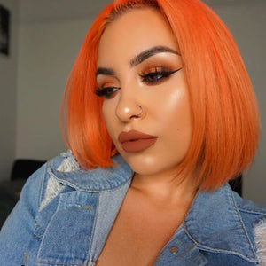 orange bob wig