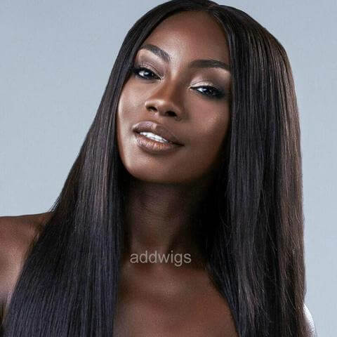 Straight Human Hair Wigs Uk Middle Part African American Wig