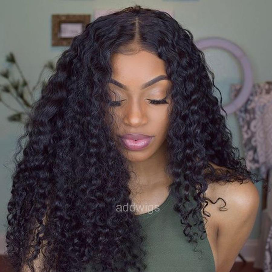 Pre Plucked Natural Hairline Full Lace Wig UK Kinky Curly Human Hair