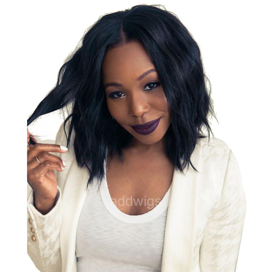 Short Bob Wig UK 100 Human Hair Full Lace Wigs Natural Wavy