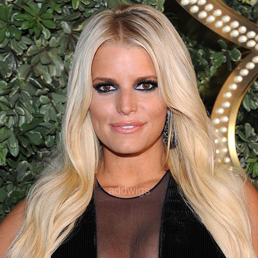 Blonde Wig Jessica Simpson Celebrity Customized Human Hair Wigs Uk