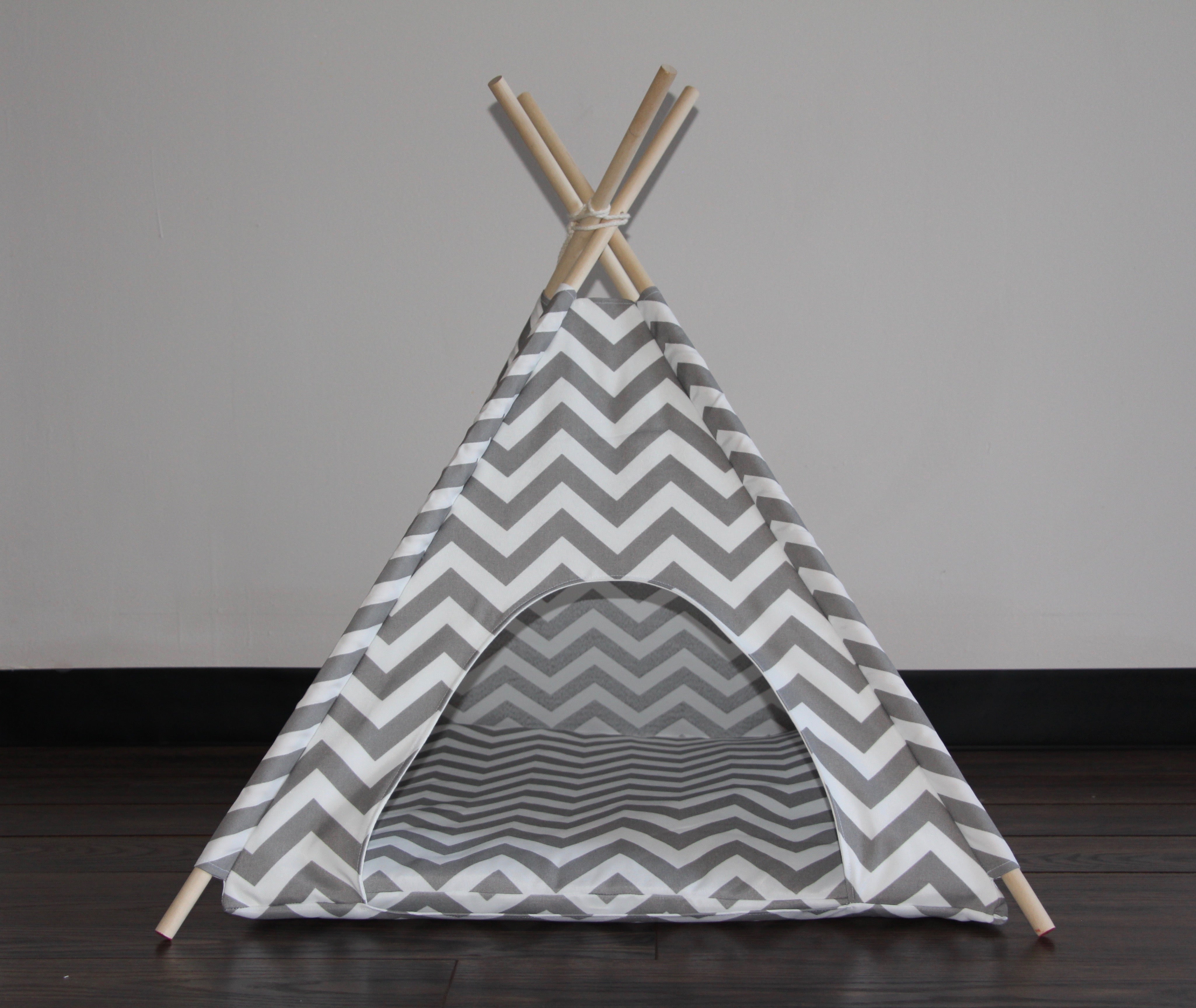 grey chevron teepee