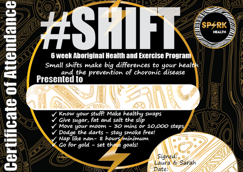 Shift Certificate Spark Health Aboriginal HEalth Promotion in the prison