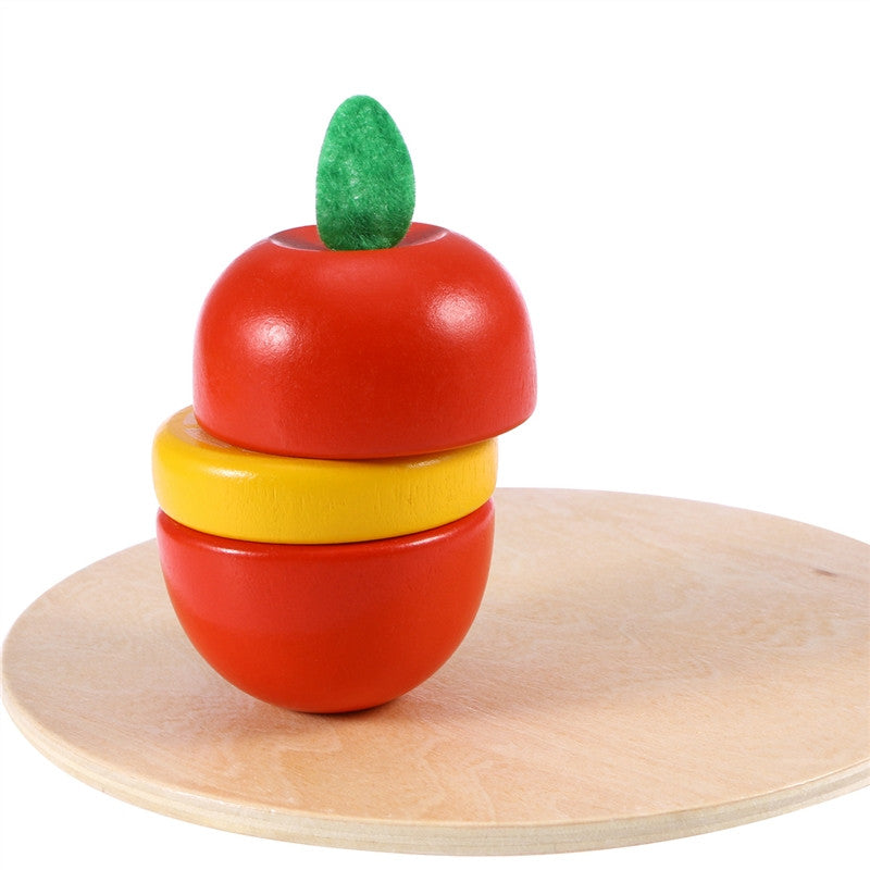 wooden fruit cutting set