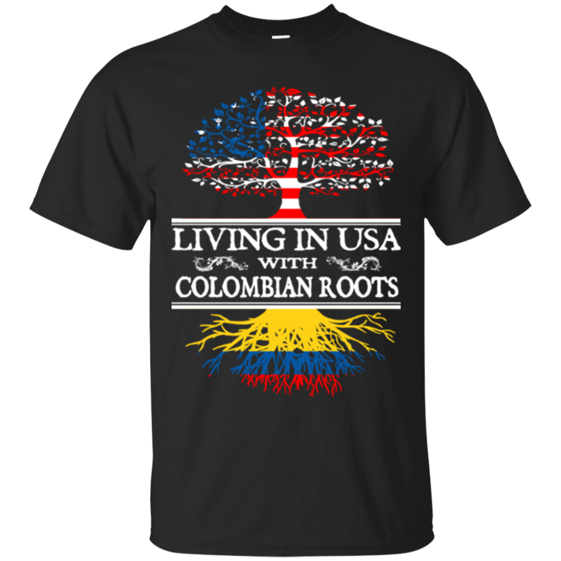 USA Colombia Shirts Living In USA With Colombian Roots - Teebubbles