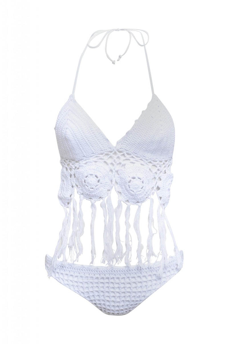 Tasseled Crochet Top Bikini – AX Paris