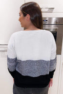 Black Colour Block Knitted Jumper