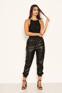 patent leather joggers