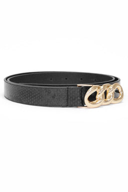 Black Snake Print Belt – AX Paris