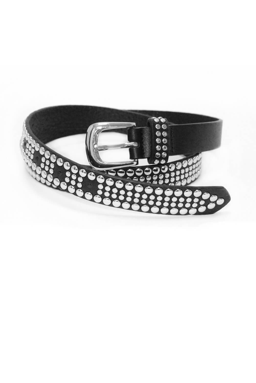 Black Studded Belt – AX Paris