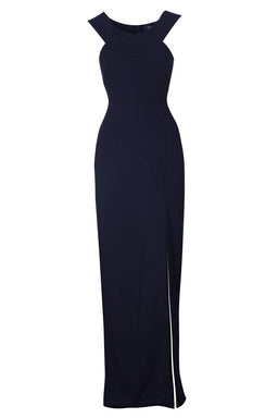 Off The Shoulder Navy Cross Maxi Dress – AX Paris