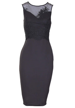 Black Mesh Detail Bodycon Dress – AX Paris