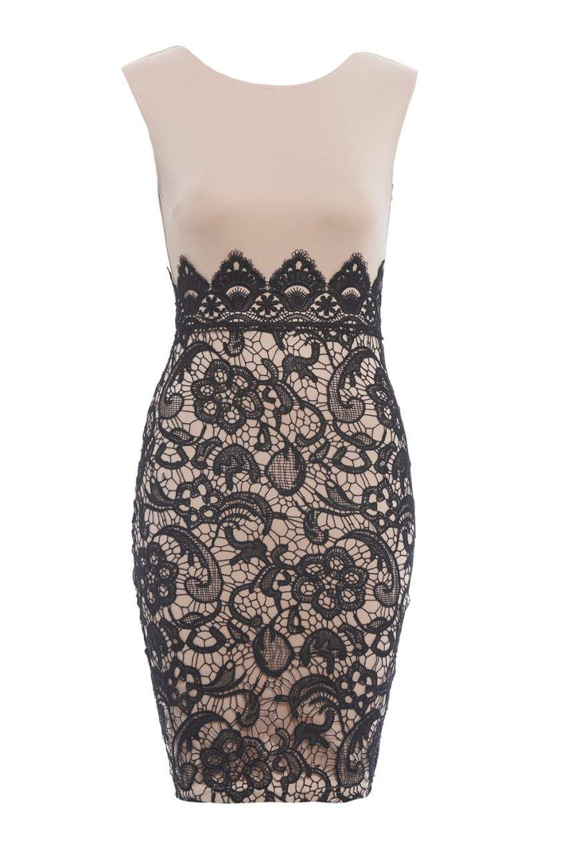 Lace Bottom Bodycon Midi Dress – AX Paris