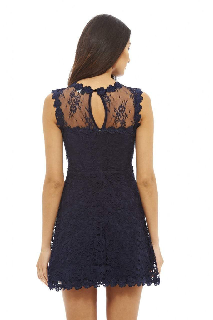 Lace Crochet Skater Dress Ax Paris 4581