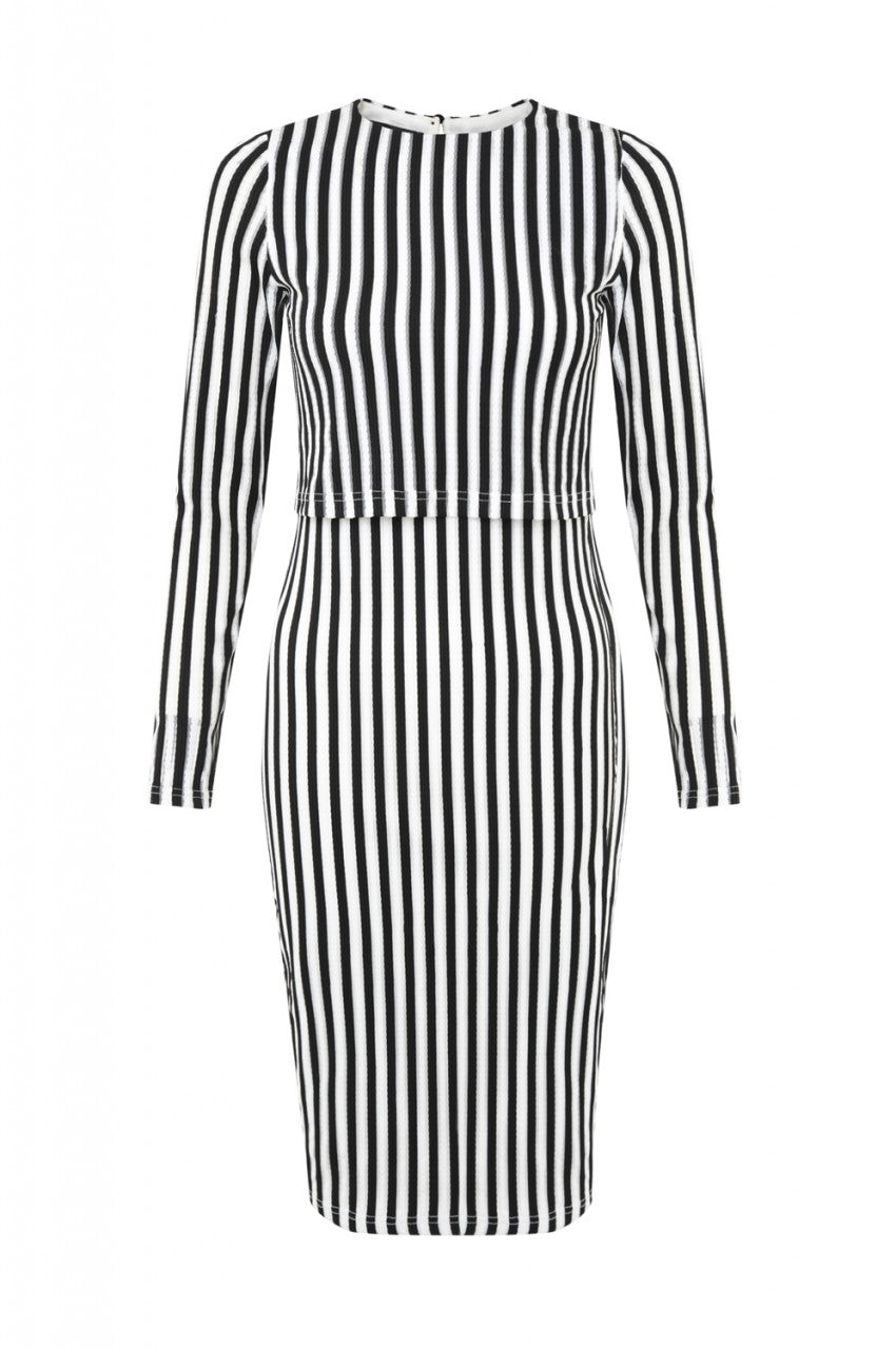 Stripey Over Lay Dress – AX Paris