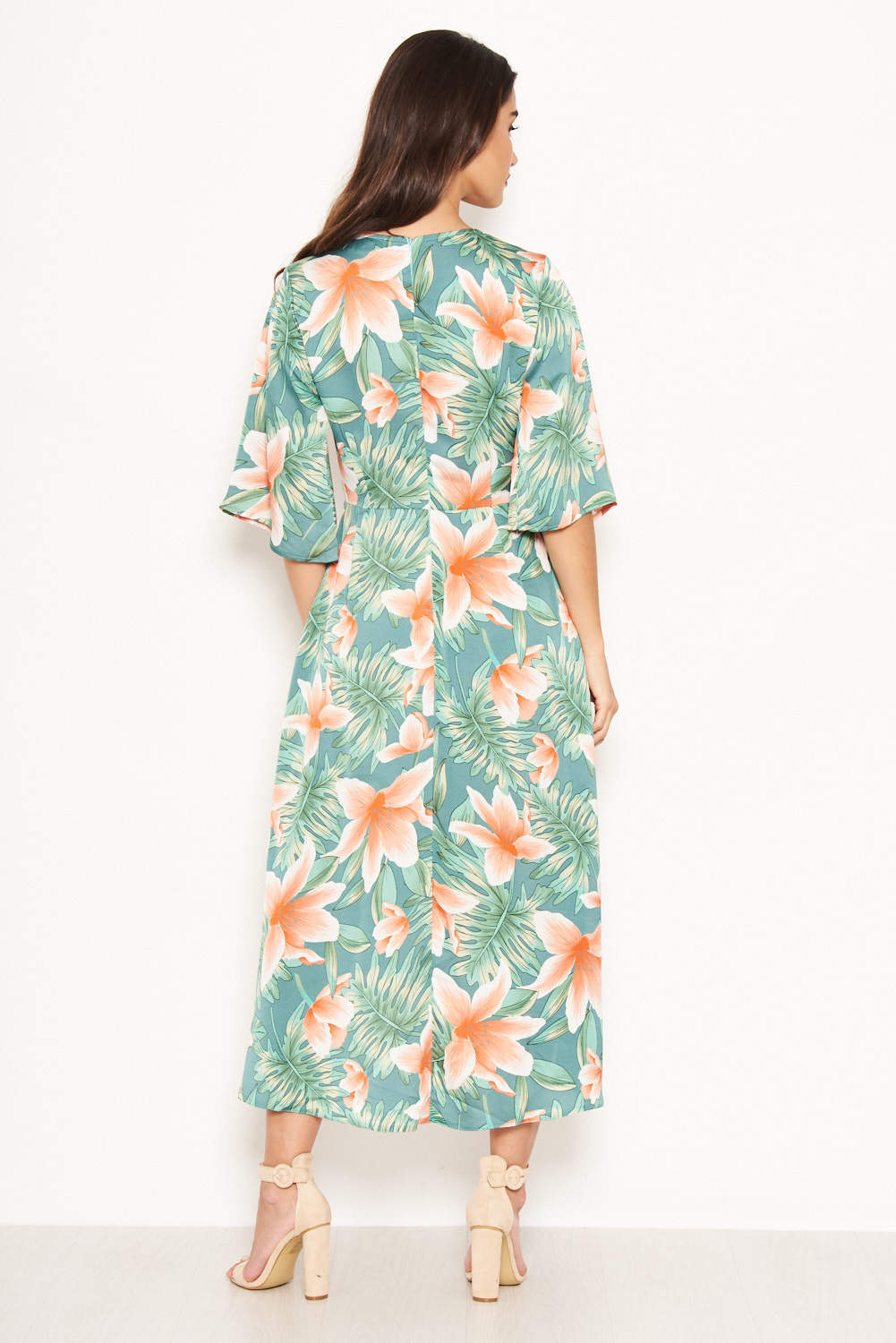 Green Floral Wrap Maxi Dress – AX Paris