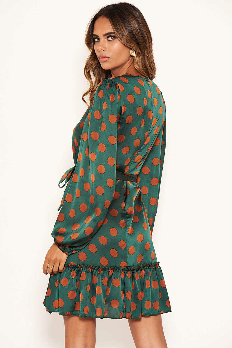 spotty green dress