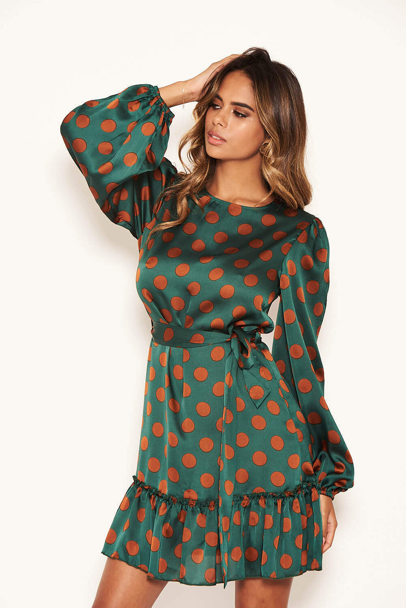 spotty green dress