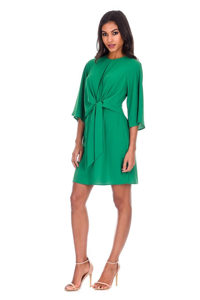 Green Tie Waist Flared Mini Dress – AX Paris