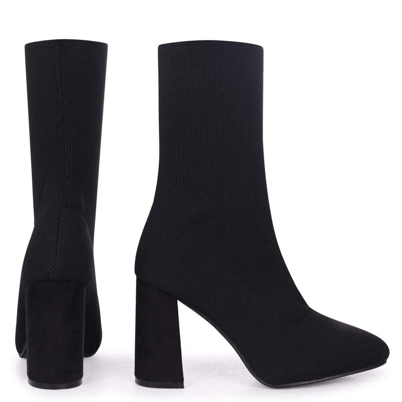 black suede sock ankle boots