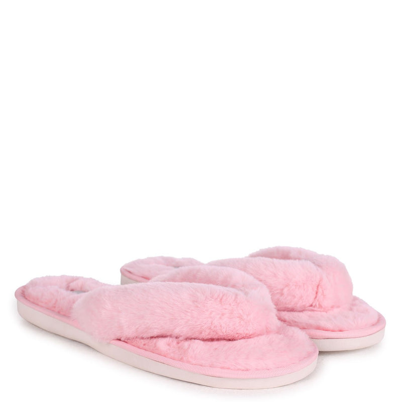 fluffy toe post slippers