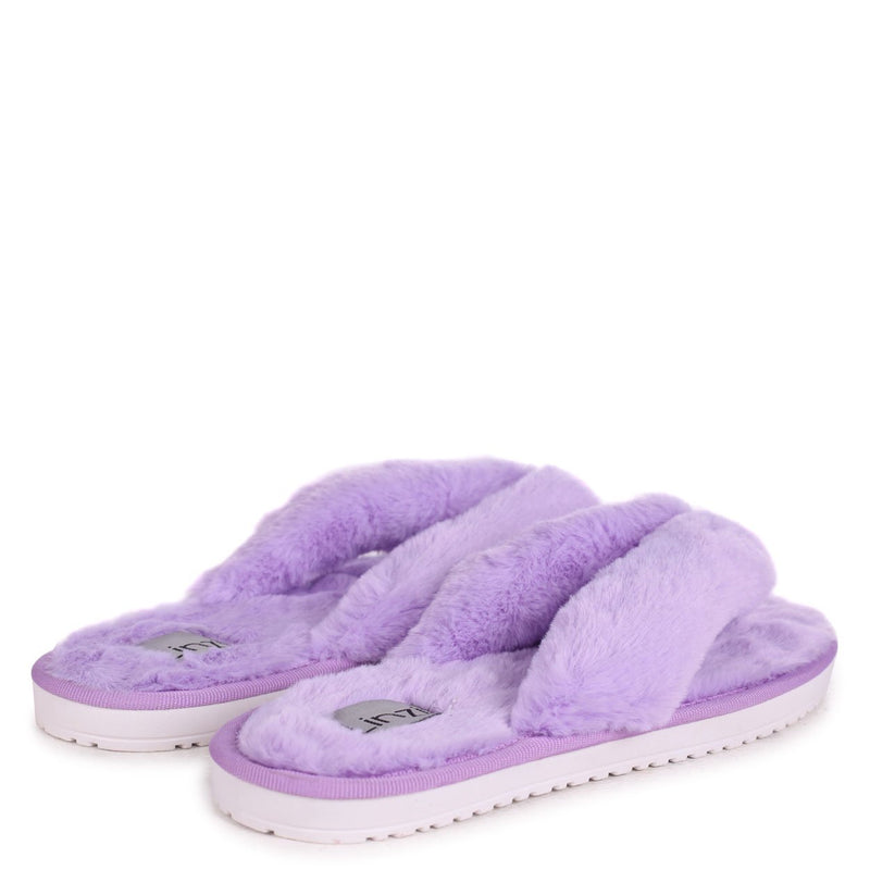 DREAM - Lilac Fluffy Toe Post Slippers 
