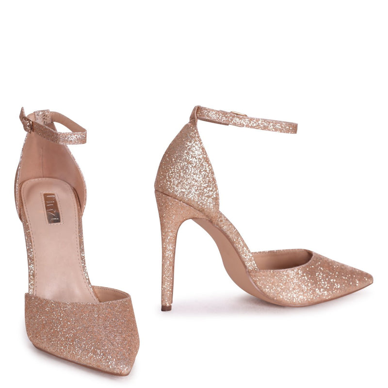 WHITNEY - Gold Glitter Court Heel With 