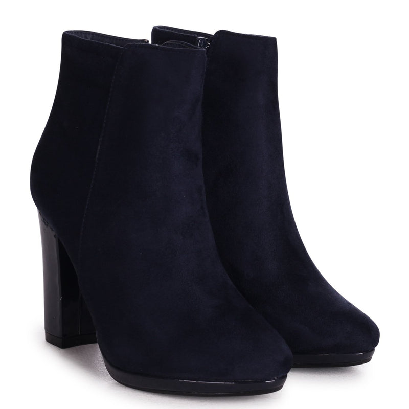 navy platform boots