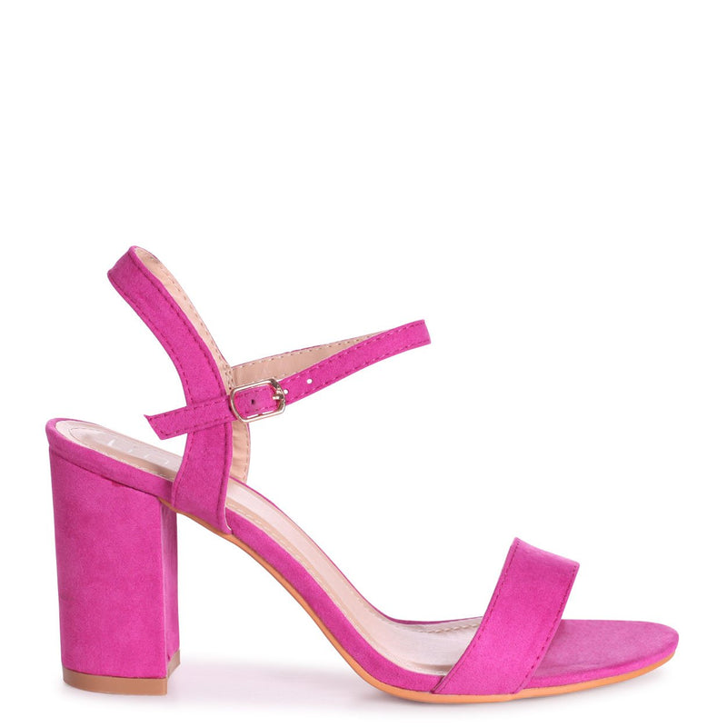 fushia block heels