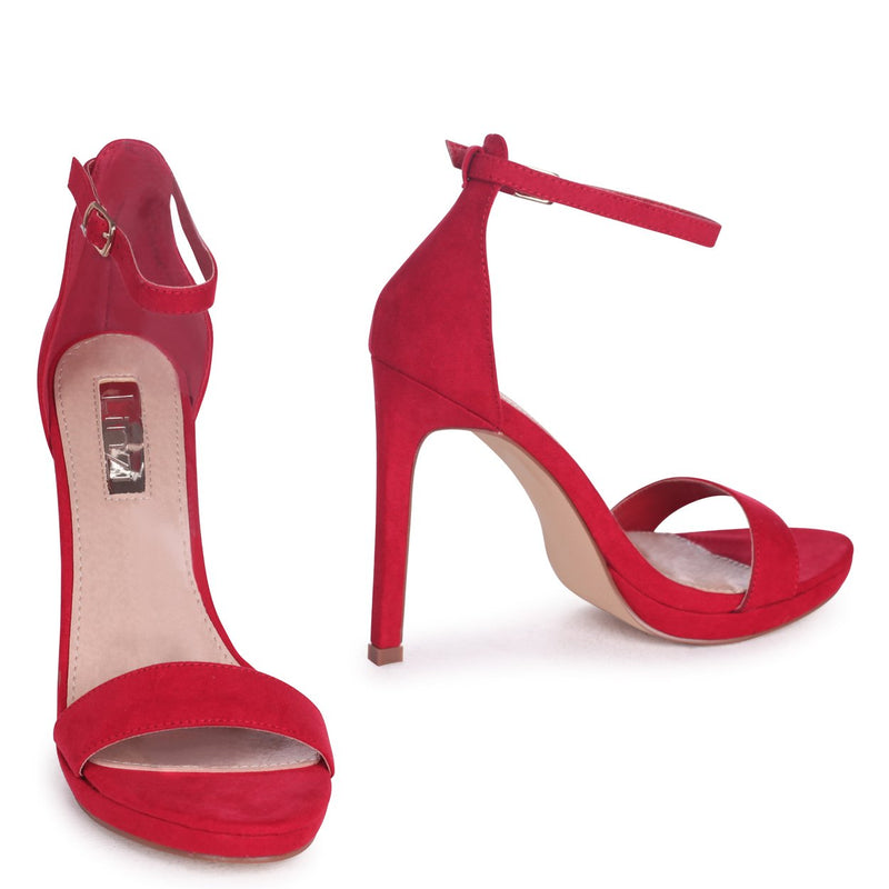 red barely there heel