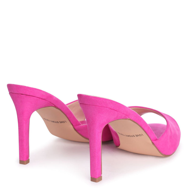 hot pink mule heels