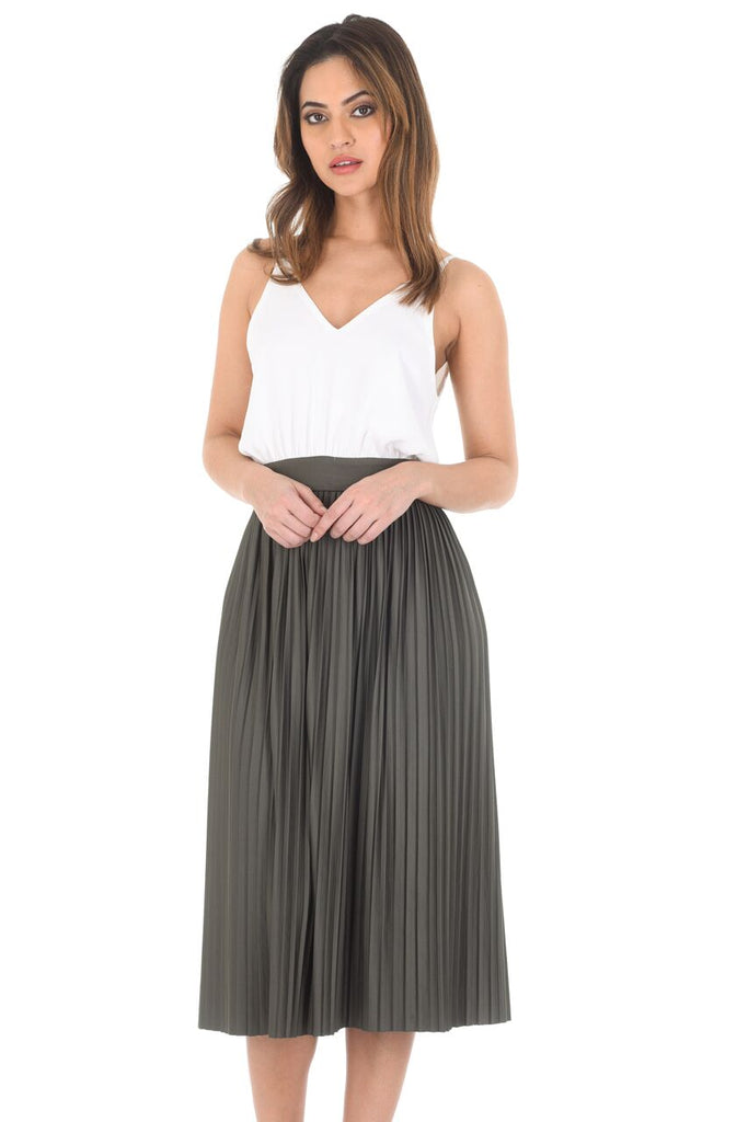 Khaki 2 In 1 Pleated Skirt Dress – AX Paris