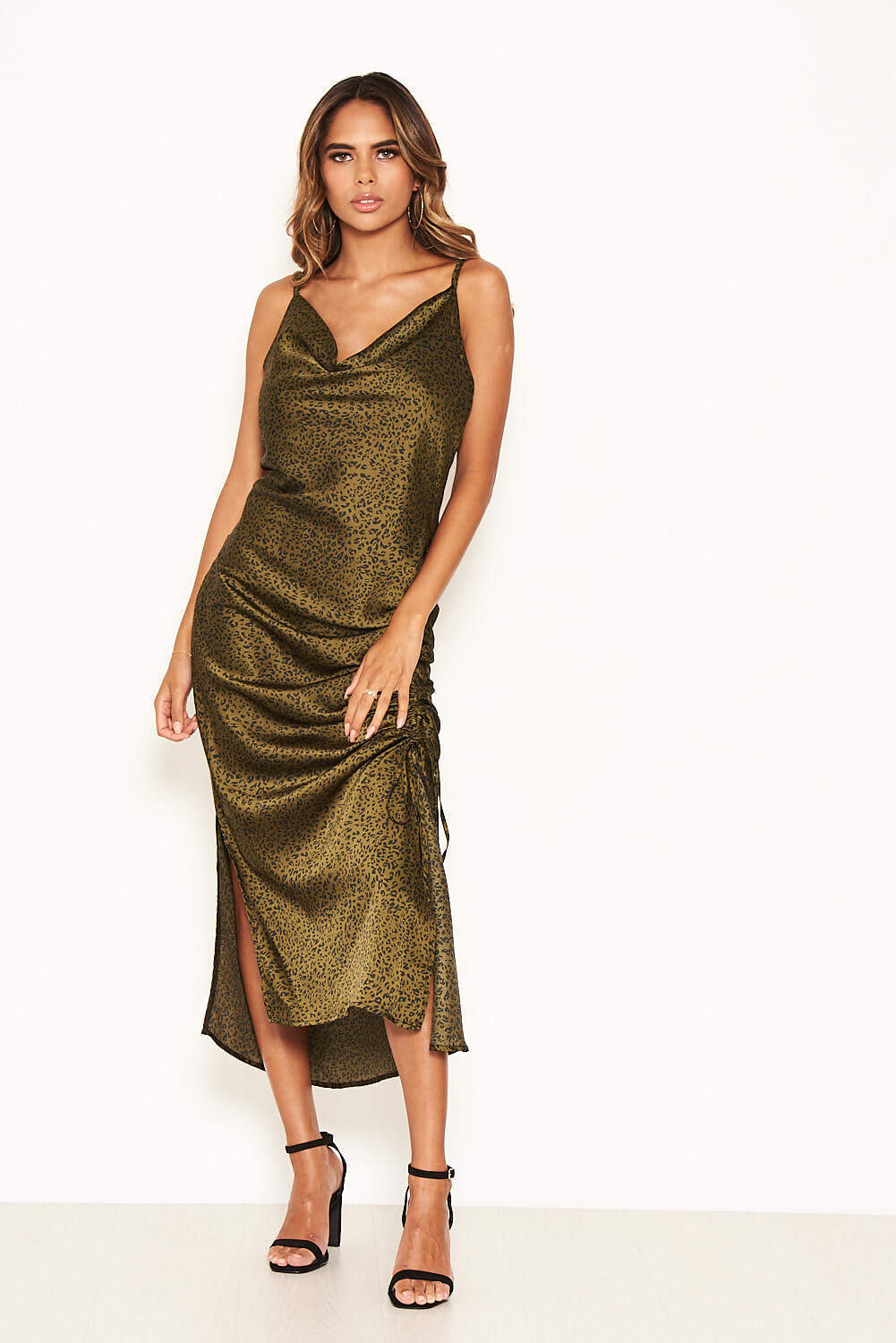 Download Animal Print Midi Dress | Khaki Animal Print Midi Dress ...