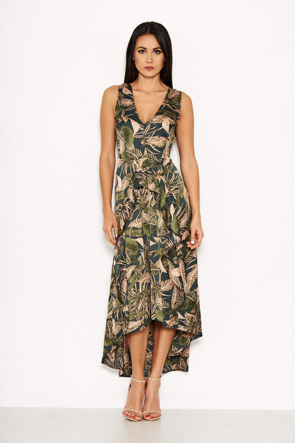 Ax Paris Leaf Print Dress Shop, 58% OFF ...