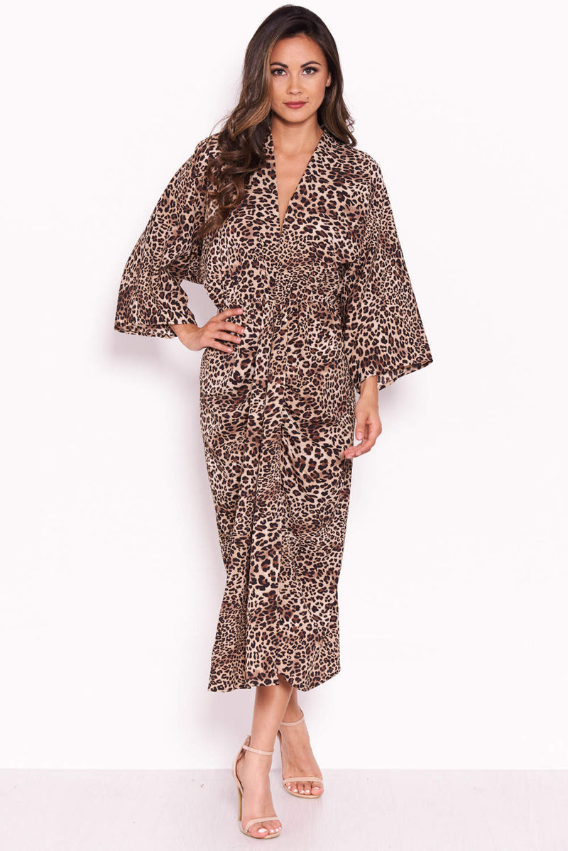 Leopard Print Elasticated Waist Midi Wrap Dress – AX Paris