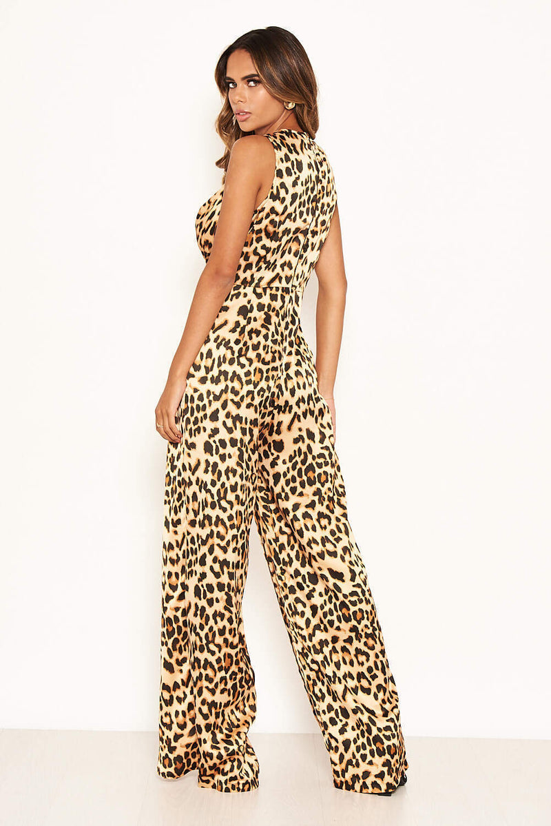 Leopard Print Jumpsuit With Knot Front Detail – AX Paris