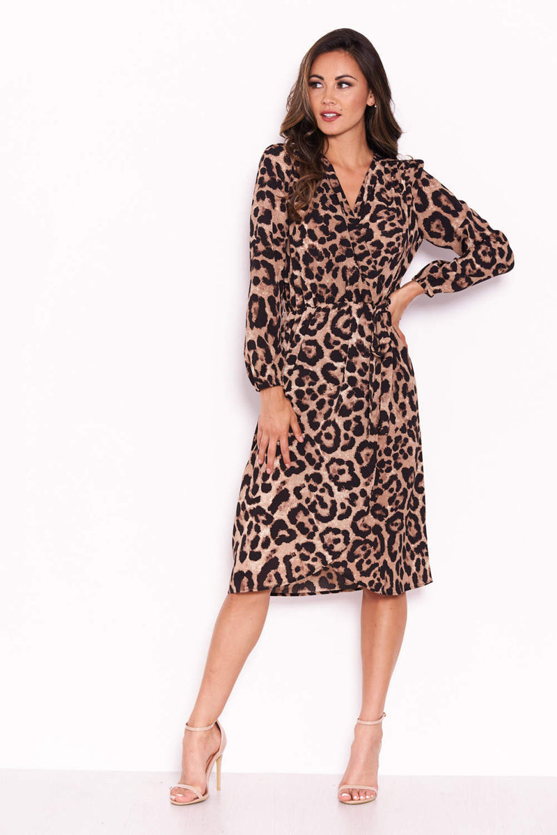 ax paris red animal print dress